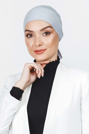 Taş Gri Likralı Dikişsiz Penye Bone